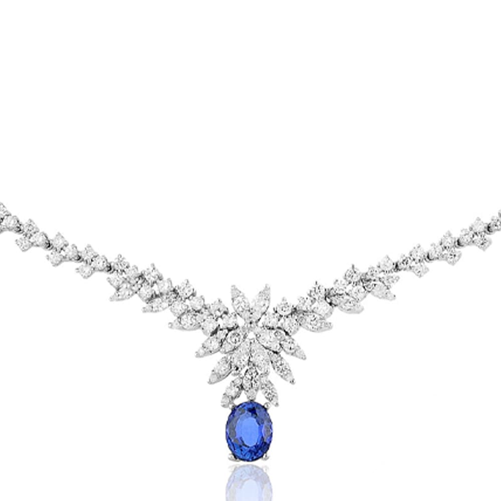 5.85 Karat Pırlanta Safir Gerdanlık