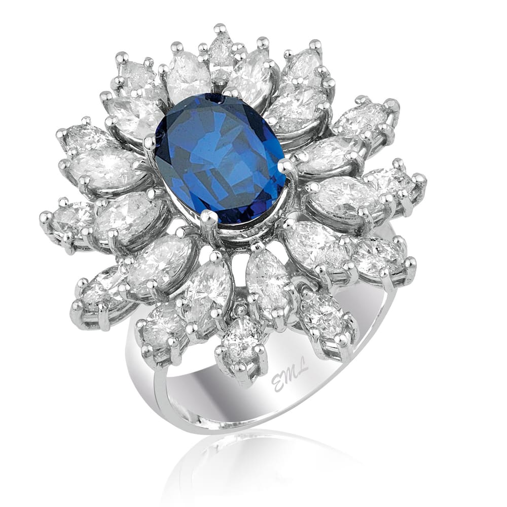 6.19 Karat Pırlanta Safir Yüzük