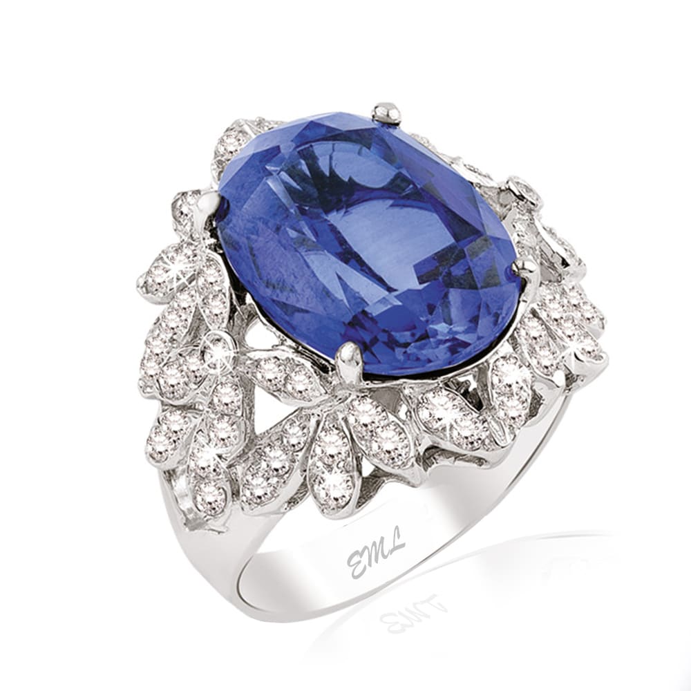 8.70 Karat Pırlanta Safir Yüzük