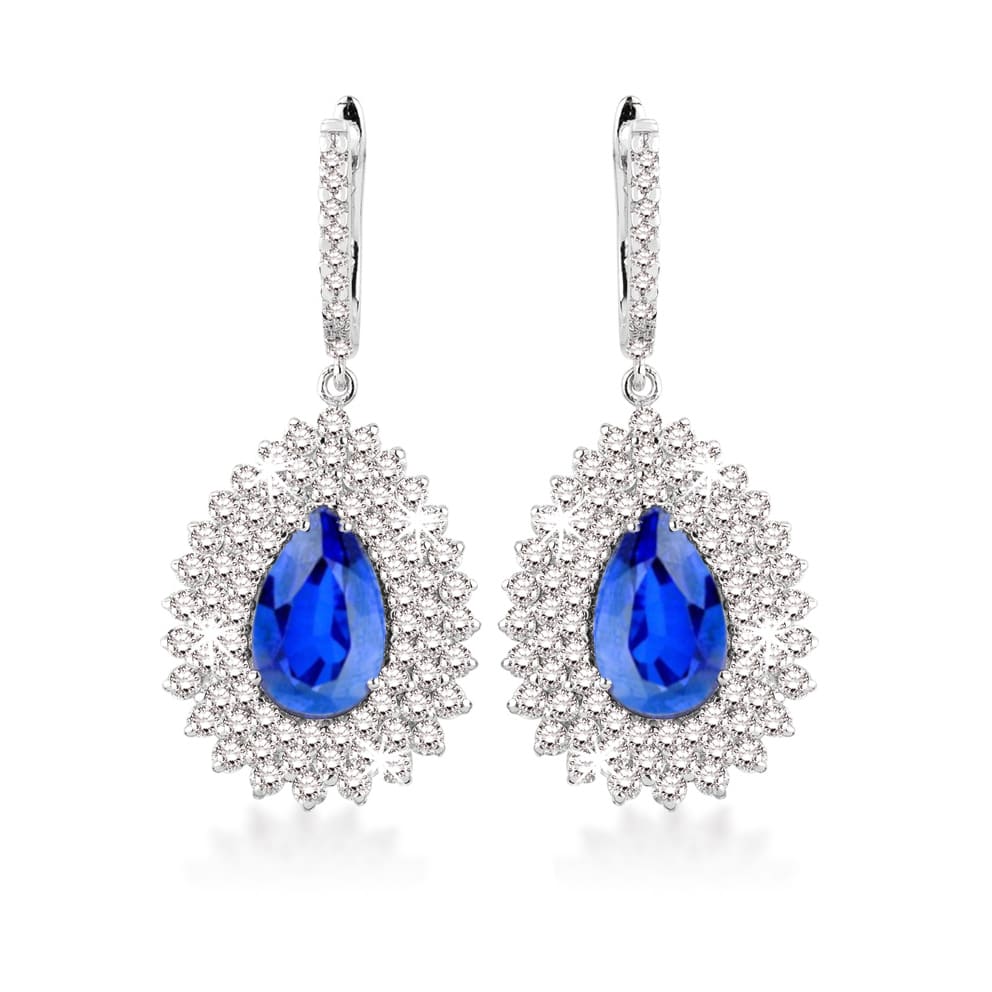 9.03 Karat Pırlanta Safir Küpe
