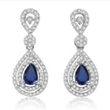 1.76 Karat Pırlanta Safir Küpe 1