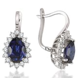 6.90 Karat Pırlanta Safir Küpe 2