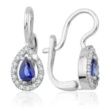0.60 Karat Pırlanta Safir Küpe 1