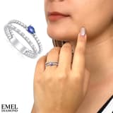 0.42 Karat Pırlanta Safir Yüzük 2