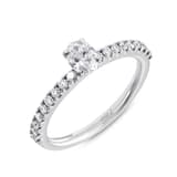 0.50 Karat Pırlanta Kolu Taşlı Oval Tektaş Yüzük 1