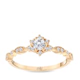 0.60 karat Pırlanta Beyaz Safir Vintage Yüzük 2