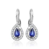 0.60 Karat Pırlanta Safir Küpe 2