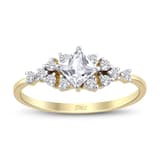 0.83 Karat Pırlanta Beyaz Safir Vintage Yüzük 2