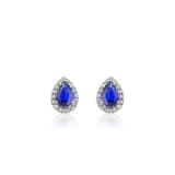 0.94 Karat Pırlanta Safir Küpe 1