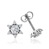 0.95 Karat Pırlanta Beyaz Safir Küpe 3