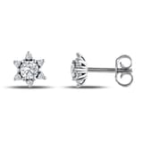 0.95 Karat Pırlanta Beyaz Safir Küpe 2
