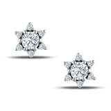 0.95 Karat Pırlanta Beyaz Safir Küpe 1