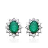 1.00 Karat Pırlanta Zümrüt Küpe 2