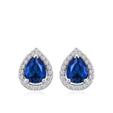 1.25 Karat Pırlanta Safir Küpe 1