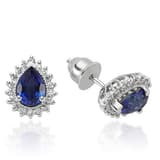 2.90 Karat Pırlanta Safir Küpe 2