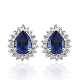 2.90 Karat Pırlanta Safir Küpe 1