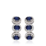 3.80 Karat Pırlanta Safir Küpe 1