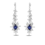 4.08 Karat Pırlanta Safir Küpe 1
