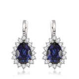6.90 Karat Pırlanta Safir Küpe 1