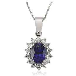 1.48 Karat Pırlanta Safir Kolye
