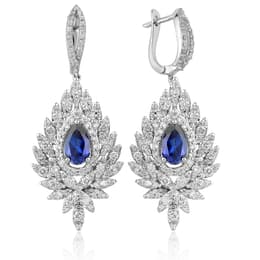 4.78 Karat Pırlanta Safir Küpe