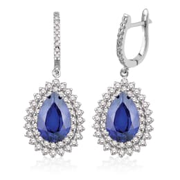 8.33 Karat Pırlanta Safir Küpe