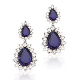 3.00 Karat Pırlanta Safir Küpe