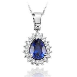 1.00 Karat Pırlanta Safir Kolye