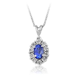 0.74 Karat Pırlanta Safir Kolye
