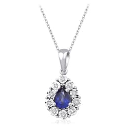 0.51 Karat Pırlanta Safir Kolye