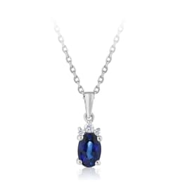 0.60 karat Pırlanta Safir Kolye