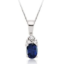 0.63 Karat Pırlanta Safir Kolye