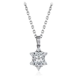 0.80 Karat Pırlanta Beyaz Safir Kolye