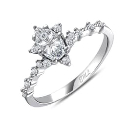 0.88 Karat Pırlanta Beyaz Safir Vintage Yüzük