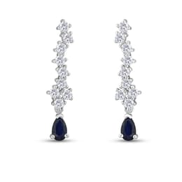 0.88 karat Pırlanta Safir Küpe
