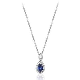 0.89 Karat Pırlanta Safir Kolye