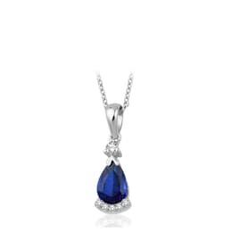 0.90 Karat Pırlanta Safir Kolye