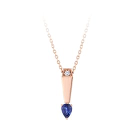 0.93 Karat Pırlanta Safir Kolye