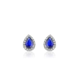 0.94 Karat Pırlanta Safir Küpe