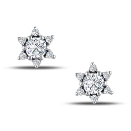 0.95 Karat Pırlanta Beyaz Safir Küpe