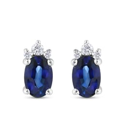 0.97 karat Pırlanta Safir Küpe