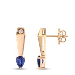 1.20 Karat Pırlanta Safir Küpe