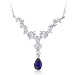 1.23 karat Pırlanta Safir Kolye