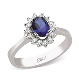 1.36 Karat Pırlanta Safir Yüzük