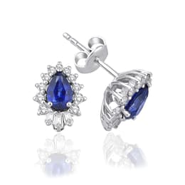 1.39 Karat Pırlanta Safir Küpe
