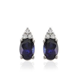 1.50 Karat Pırlanta Safir Küpe
