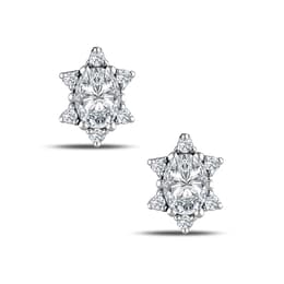 1.58 Karat Pırlanta Beyaz Safir Küpe