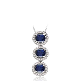 1.65 Karat Pırlanta Safir Kolye