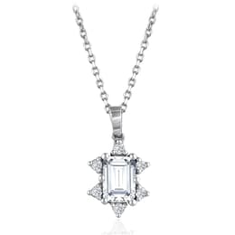 1.68 Karat Pırlanta Beyaz Safir Baget Kolye