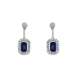 1.95 Karat Pırlanta Safir Küpe